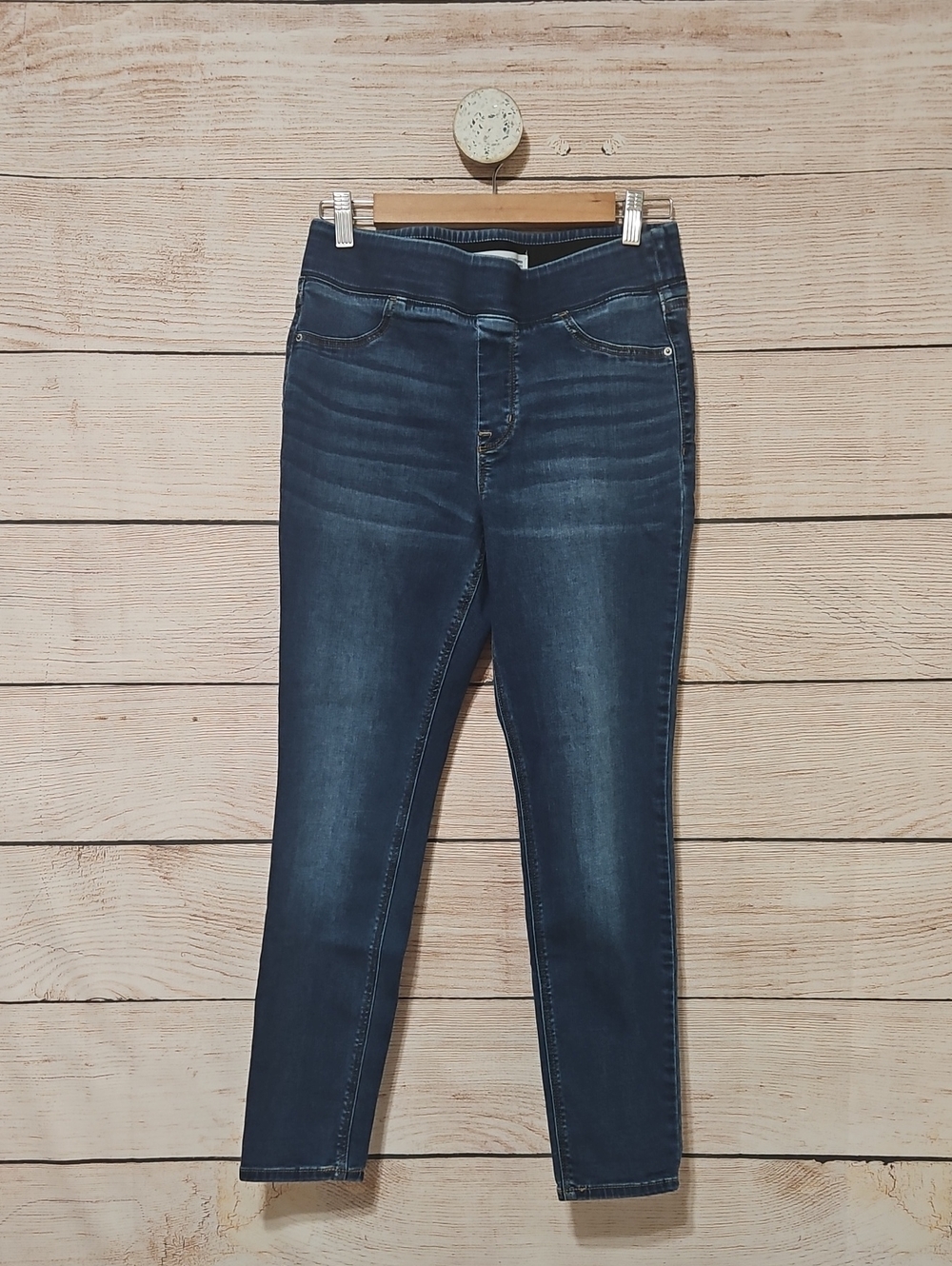 Old Navy Rockstar Super Skinny Jeggings Dark Denim Mid Rise 8 Short